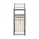 42511 MOREA/N 2-TIER BATH SHELF + HAMPER BK, 37.5X35.5X103.5CM