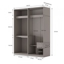 42463 MUNICH 4 DOOR WARDROBE OT/SS 160X61.3X210CM