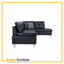 42445 OVIRA PVC CORNER SOFA/L BK 233X173X86CM