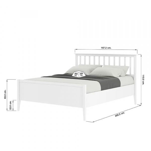 42509 SANTORINI BED 5 FT WT, 167.20X205.30X110CM