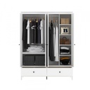 42528 SANTORINI WARDROBE 4 DOOR WT, 160X59.7X210CM