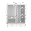 42528 SANTORINI WARDROBE 4 DOOR WT, 160X59.7X210CM