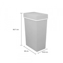 42513 SLIM SWING BIN 40 LITRE GY, 24.8X38X60.7CM