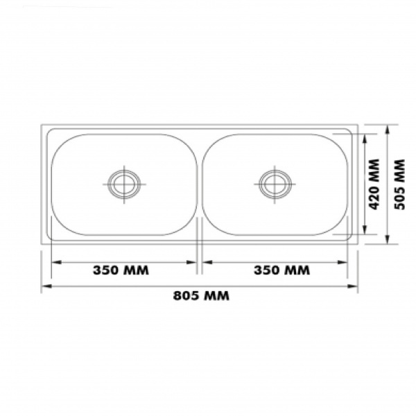 35257 SINK SS TRX620 TRENDY 32" X 20"