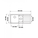33515 S/STEEL SINK AH1130BW 800X480X180 W/WASTE PLUG