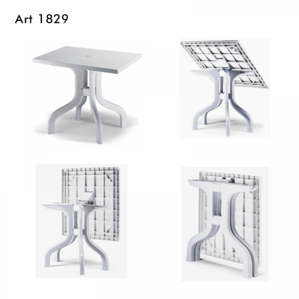 19665 PLASTIC TABLE RIBALTO ART1829 80X80CM FOLD LEG WHITE SCAB