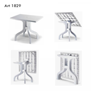 19665 PLASTIC TABLE RIBALTO ART1829 80X80CM FOLD LEG WHITE SCAB