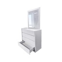 61019 DRESNG TABLE W/ MIRROR 4DRAWER SGY DT055 WHITE  HIGH GLOSS/ WHITE WASH