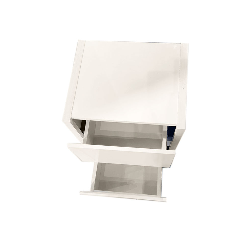 61018 NIGHT STAND 2DRAWER SGY NS069 WHITE HIGH GLOSS/  WHITE WASH