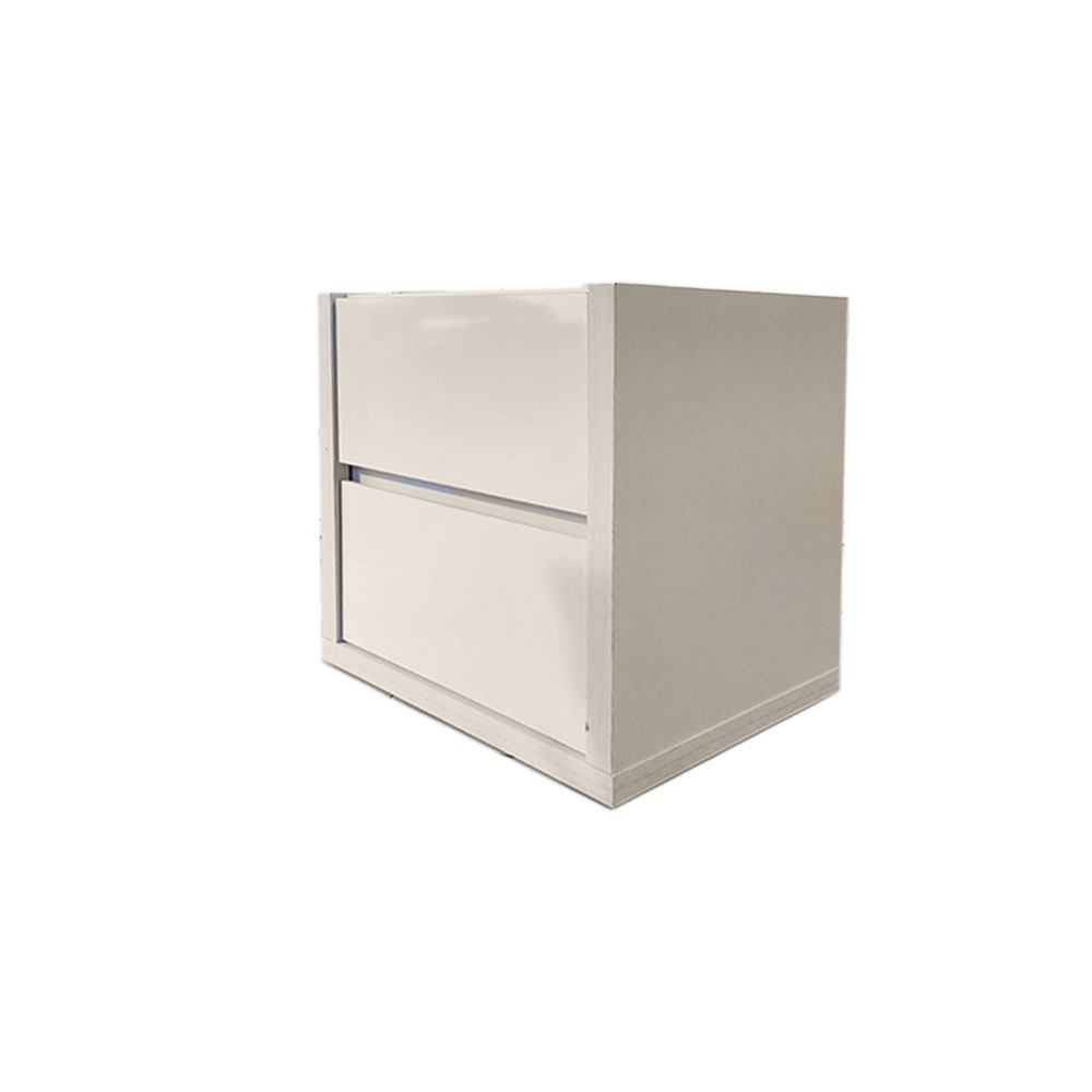 61018 NIGHT STAND 2DRAWER SGY NS069 WHITE HIGH GLOSS/  WHITE WASH