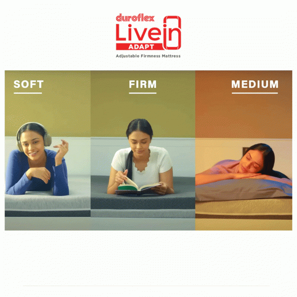 19444 DUROFLEX MATTRESS LIVEIN ADAPT ADJUSTABLE FIRMNESS 78"X42"X6"