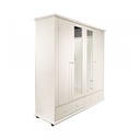 39168 WARDROBE 4 DOOR 2 DRAWER WITH MIRROR WHITE GV F24AWD