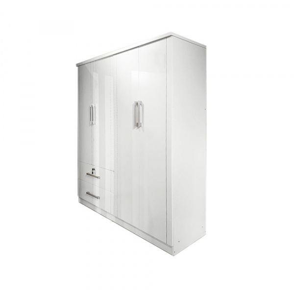 39217 Wardrobe 4 Door 2 Drawer White VTF PT42H (PU)