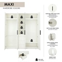 40395 MAXI WARDROBE5DRS WOOD+MIRROR WT#01 
