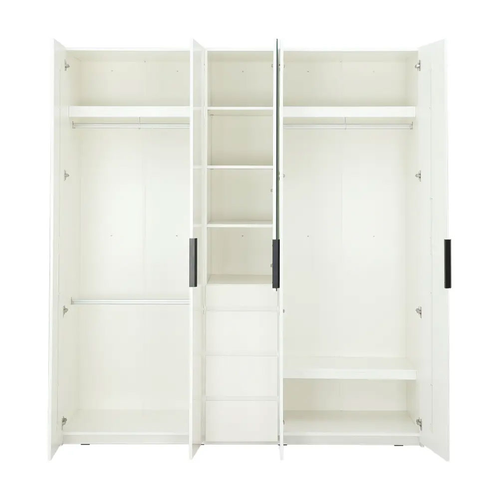 40395 MAXI WARDROBE5DRS WOOD+MIRROR WT#01 