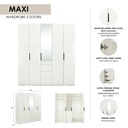 40395 MAXI WARDROBE5DRS WOOD+MIRROR WT#01 