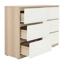 40404 VOW-P CHEST OF 6 DRAWERS LO15/WT 