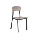 42504 H-GUNNER/P DINING SET (1T+4C) NT/BK 120X80X75CM