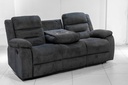 63501 RECLINER SOFA 3SEATER W/TABLE 6011-3RR GREY CCR-20 