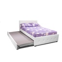 63548 WOODEN PULLOUT BED WHITE LEATHER HEADBOARD 22x191CM PK07-01