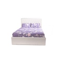 63544 WOODEN BED WHITE LEATHER HEADBOARD 152X191CM QK-1076
