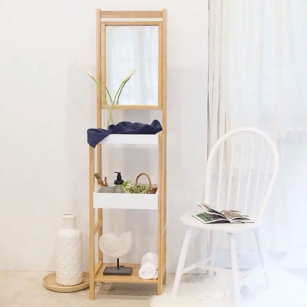 61112 ELVITA 3 TIERS STORAGE RACK W/MIRROR NA 