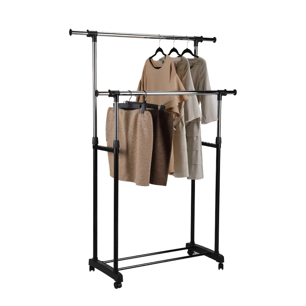 66508 RAY DOUBLE-BAR DRYING RACK BK/SV
