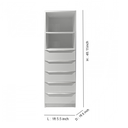 30632 2 SHELVES 5 DRAWERS CABINET GVM515 1490X450X430MM WHITE MELAMINE
