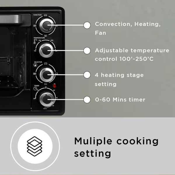 30278 ELECTRIC OVEN FREE STANDING FOTG BK 34 L