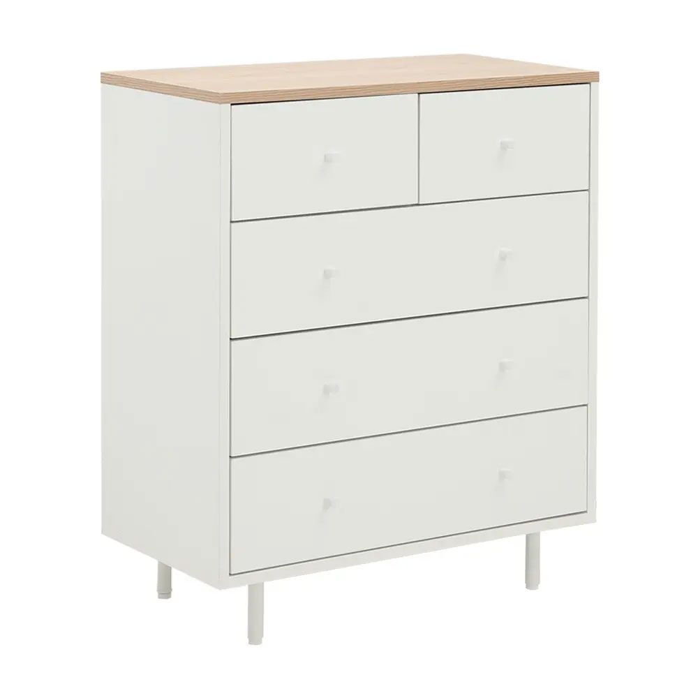 66525 MINIMAL CHEST OF 5 DRAWERS 80CM WT/LW 