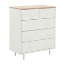 66525 MINIMAL CHEST OF 5 DRAWERS 80CM WT/LW 