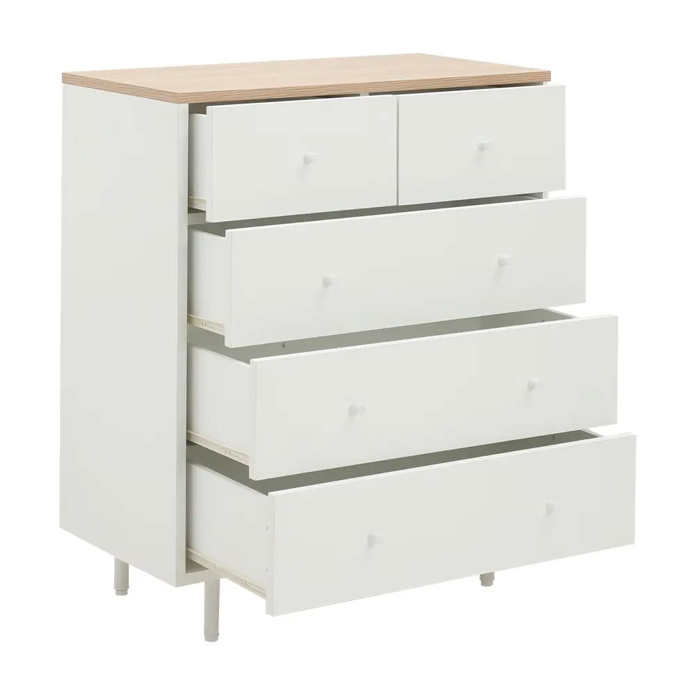 66525 MINIMAL CHEST OF 5 DRAWERS 80CM WT/LW 