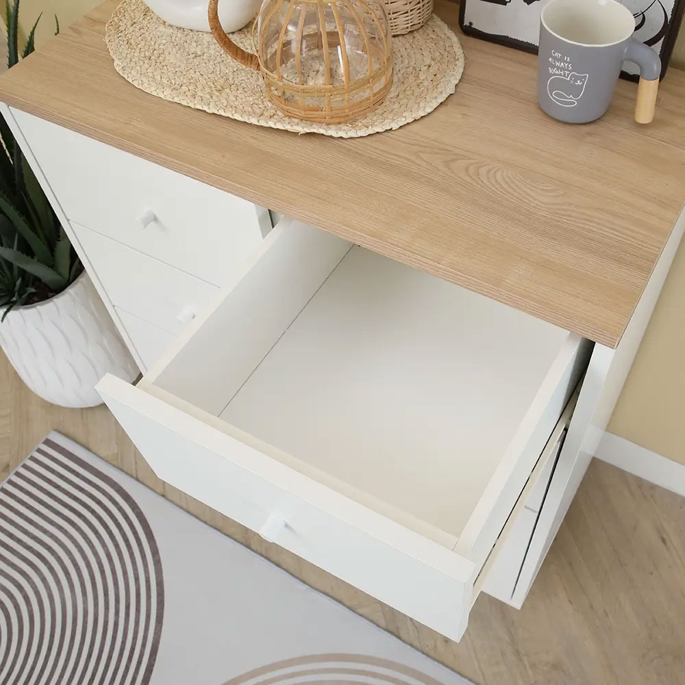 66525 MINIMAL CHEST OF 5 DRAWERS 80CM WT/LW 