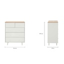 66525 MINIMAL CHEST OF 5 DRAWERS 80CM WT/LW 