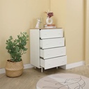 66526 MINIMAL CHEST OF 4 DRAWERS 60CM WT/LW  