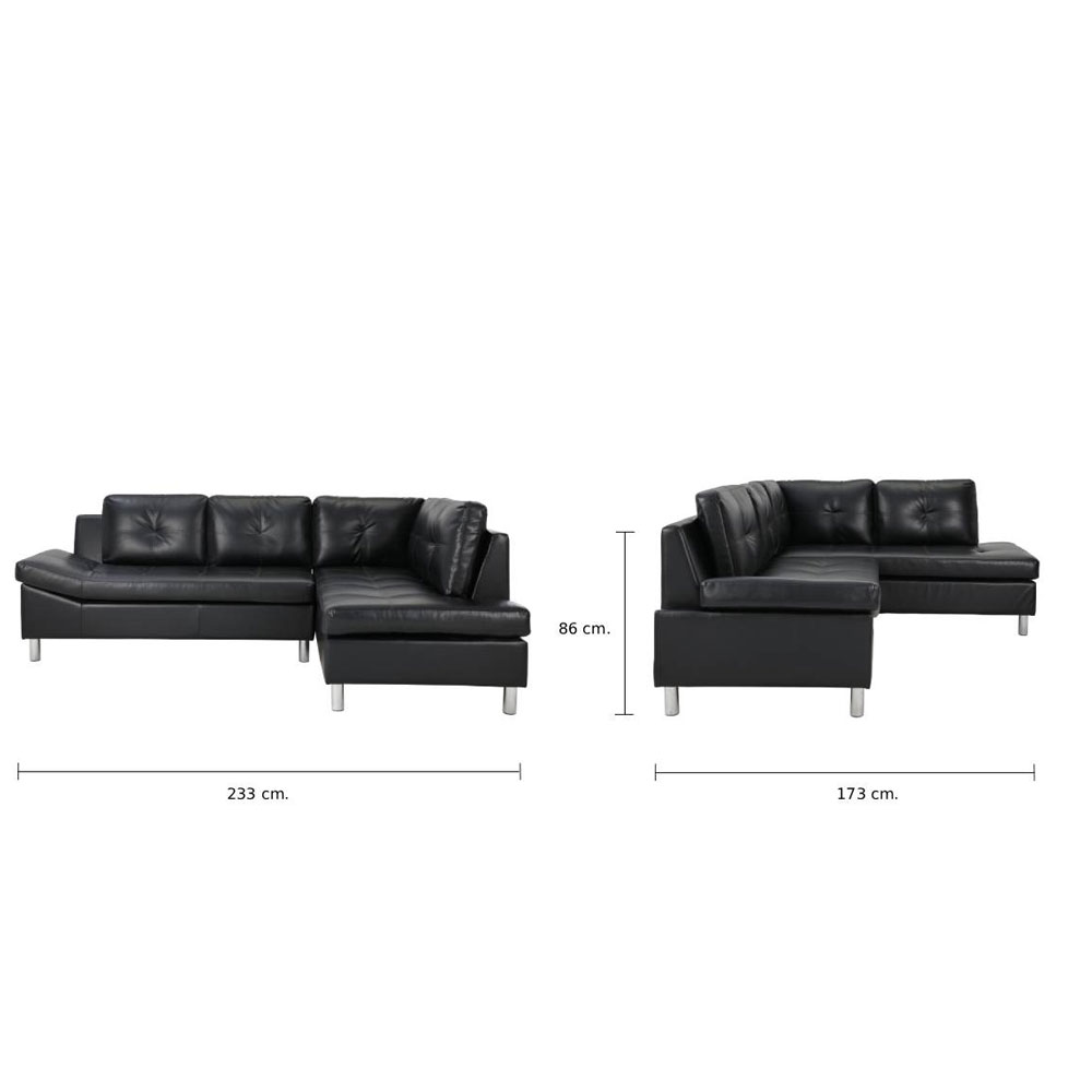 66527 OVIRA/L PVC CORNER SOFA/L BK