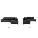 66527 OVIRA/L PVC CORNER SOFA/L BK