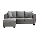 42537 LUCY VELVET FABRIC L-SHAPE SOFA DGY