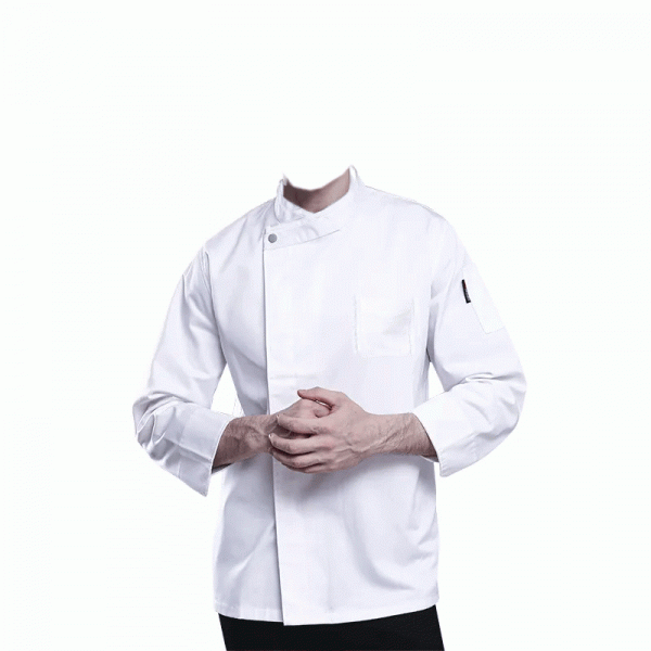 02614 CHEF JACKET LONG SLEEVE L WHITE CANASIN
