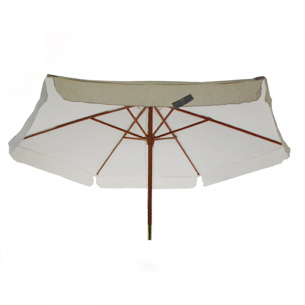 17121 BEACH UMBRELLA OFF WHITE WOOD MARKET 2.80/6 RIBS ART.1000