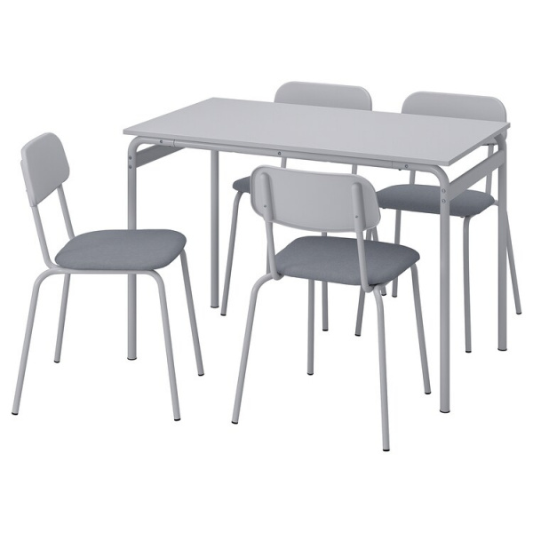 [17422] 17422 DINING SET TABLE+4 CHAIRS 110X67CM GREY GRASALA 50515426+905154347