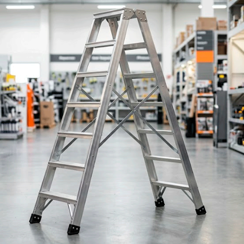 21891 ALUMINIUM LADDER 9 STEPS DOUBLE SIDED