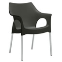 33268 OLA STACK ARM CHAIR ART:2120 WITH ALUMINIUM LEG DARK ANTHRACITE GREY SCAB
