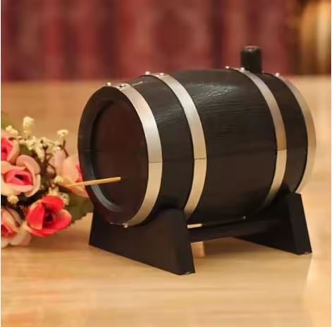 33664 AUTOMATIC TOOTHPICK HOLDER WINE CASK SHAPE MDL 1022