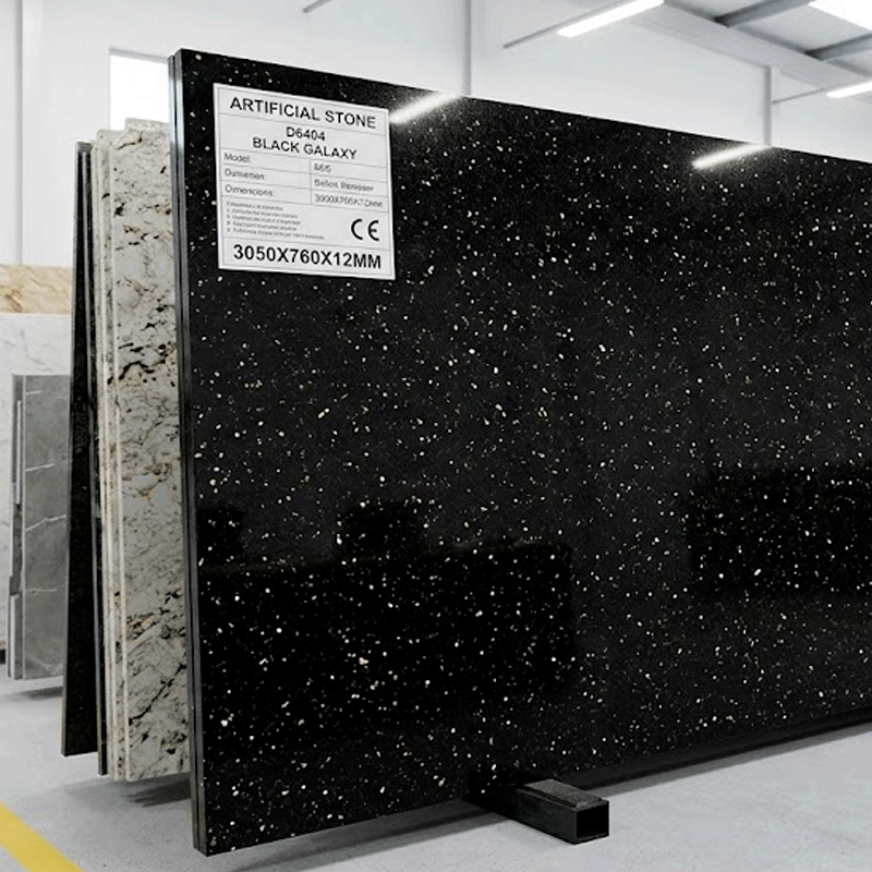 36028 ARTIFICIAL STONE D6404 3050X760X12MM BLACK GALAXY