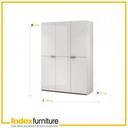 40761 BLANC 3 DOORS WARDROBE OPT-C 150CM WT#01