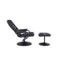 41187 H-THAZAR PVC RELAX CHAIR+STOOL BK