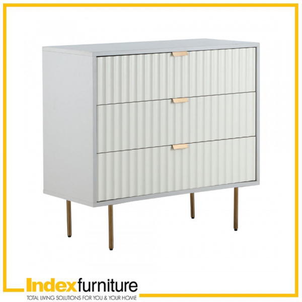 42306 COCO CHEST 3 DRAWERS 90CM LGY/WT 90X39.7X83.7CM