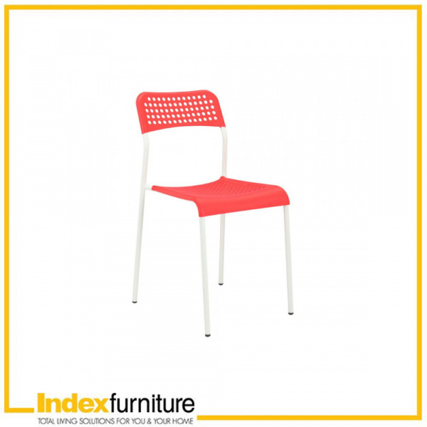 42318 DOTTY DINING CHAIR WT/RD 39X49X78CM