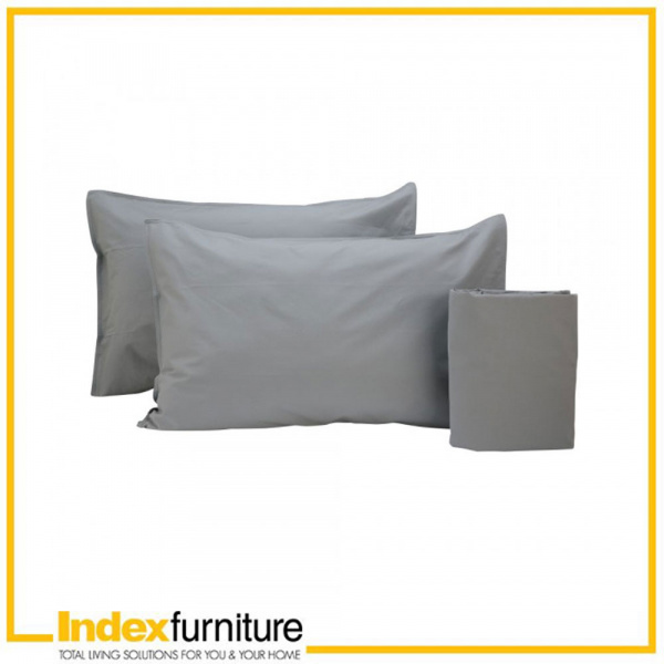 42351 VALERIE QUEEN FITTED SHEET 3PCS/SET GY 152X198X30 CM